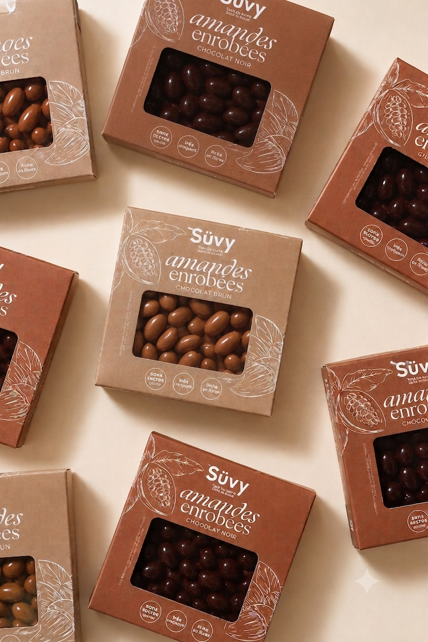 Amandes enrobées de chocolat